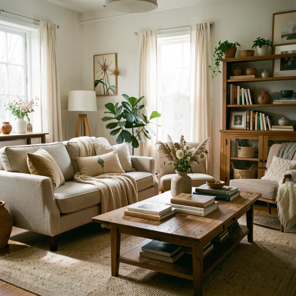 Moderne stue med fokus på proporsjon